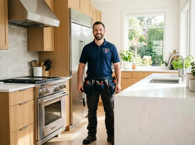 Appliance Repair Hero technician in a Barnegat, NJ kitchen after an appliance repair